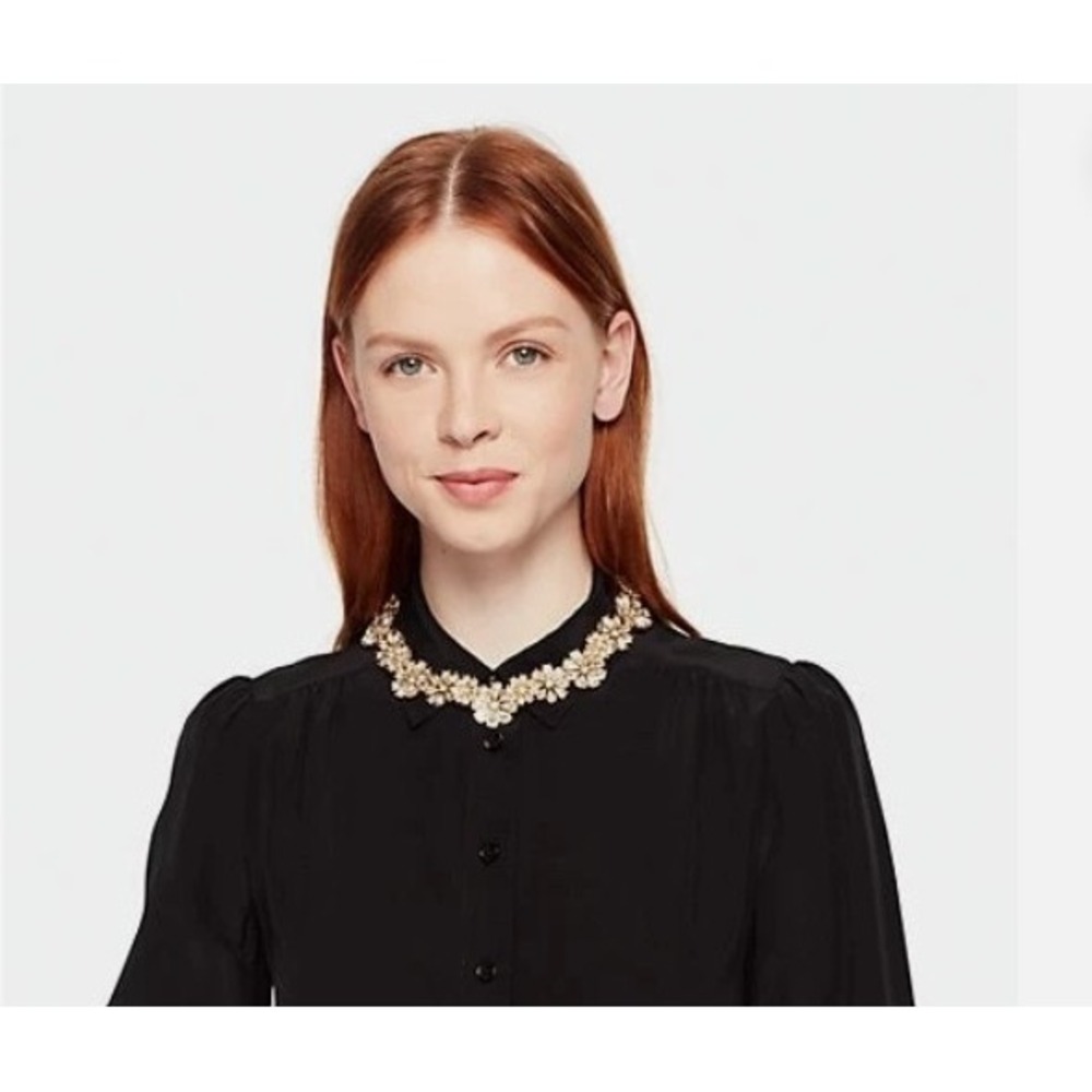 Kate Spade Clear As Crystal Flower Necklace Gold Tone Video NWT Sparkle! - Picture 10 of 10